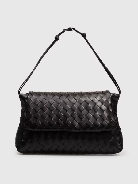 Шкіряна сумка Giorno Bottega Veneta чорна