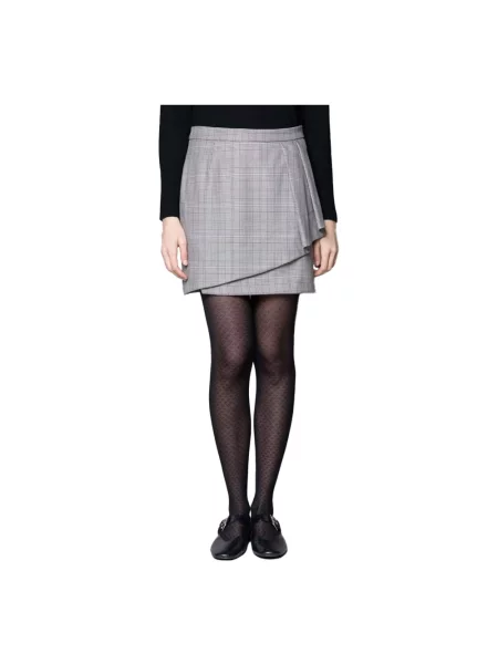 Spódnica mini Kaos w kratę szara