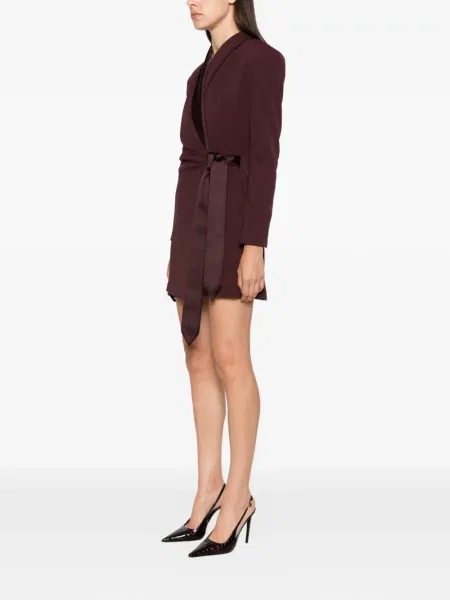 Rochie mini Imperial din satin plic maro
