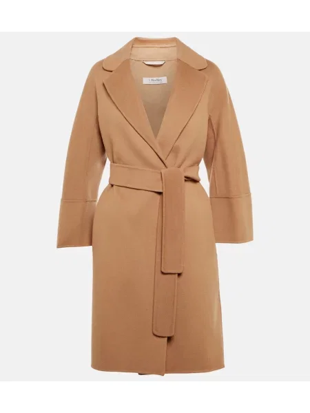 Płaszcz S Max Mara wełniany kopertowy szary