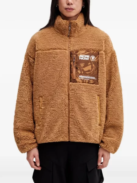 Hanorac din fleece Aape By A Bathing Ape din fleece maro