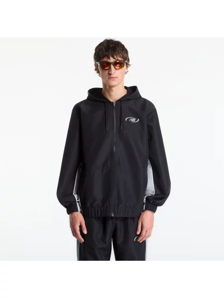 Jachetă New Balance Trackside Woven Jacket Black/ Slate Grey XL negru
