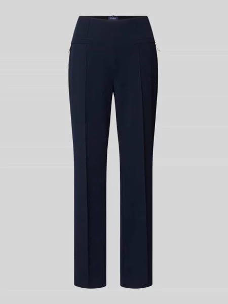 Spodnie materiałowe o kroju slim fit z w ramkach Vera Mont granatowe