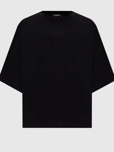 Футболка Balmain с вышивкой черная