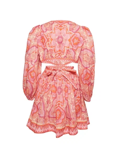 Rochie mini Zimmermann cu imagine cu model paisley roz