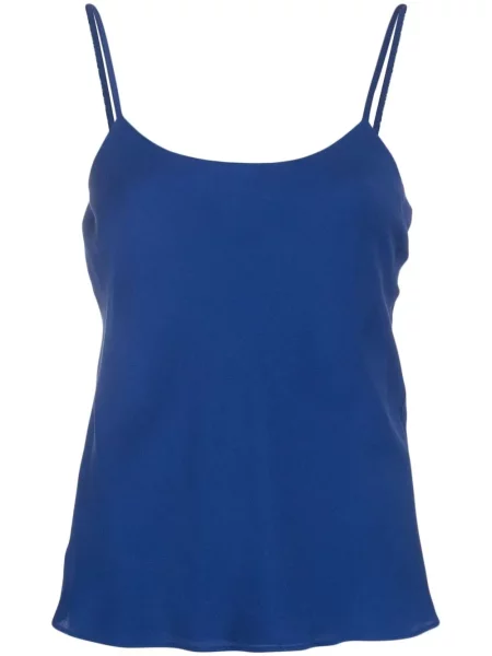 Top de mătase Max Mara de mătase fără mâneci albastru