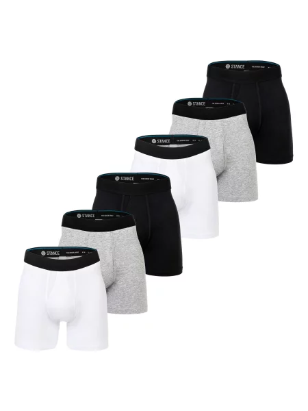 Stance Boxerky šedá / černá bílá