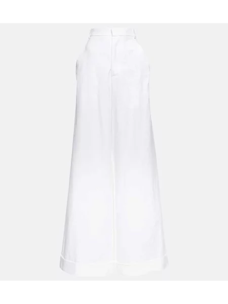 Plátené nohavice Ann Demeulemeester biela