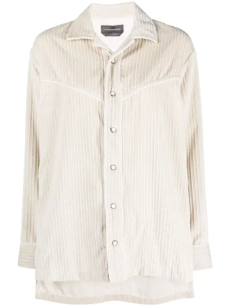 Cămașă Lorena Antoniazzi de catifea cord lungă alb