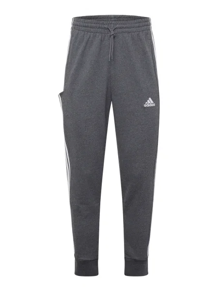 Csíkos frottír melegítőnadrág Adidas szürke