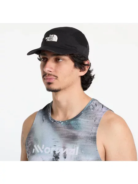 Шапка с козирка The North Face Summer Run зелено с изчистен дизайн черно
