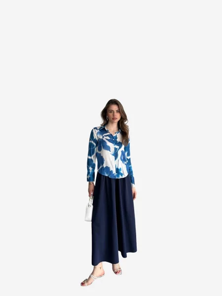 My fashion Bluza Hemden cijansko modra