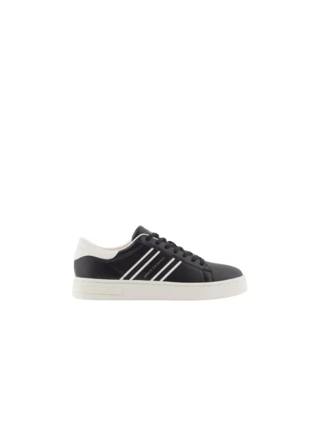 Sneakersy Armani Exchange w paski z paskiem czarne