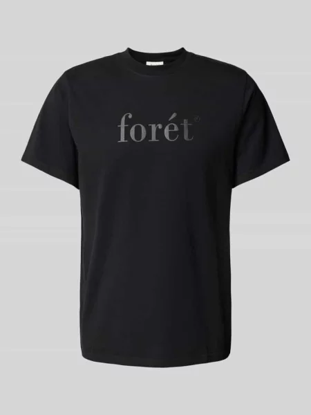 T-shirt z nadrukiem z logo model ‘AMBER’ Forét czarna