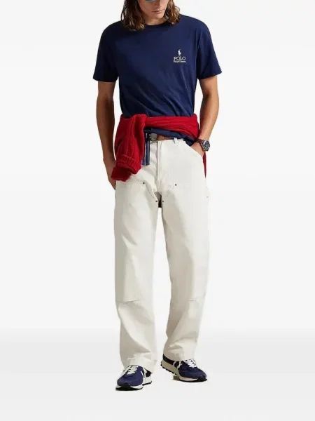 Kołnierzykowy polo Polo Ralph Lauren z frędzli w paski czerwone