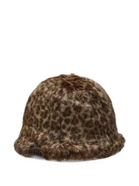 Pălărie Ca4la cu imagine cu model leopard cu blană maro