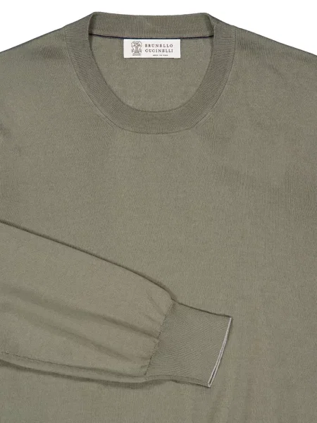 Pulover Brunello Cucinelli cu decolteu rotund verde