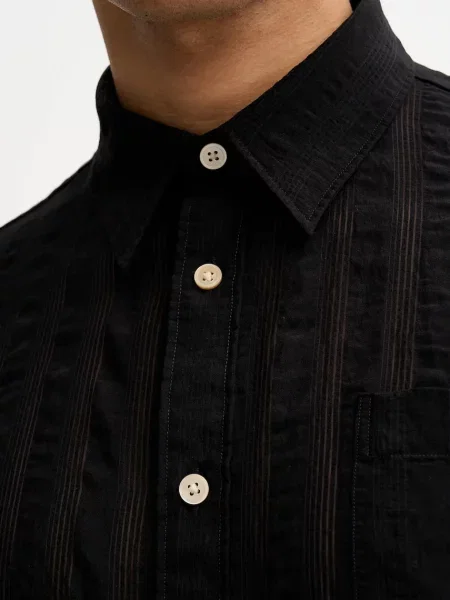 Сорочка AllSaints regular класичний комір чорний