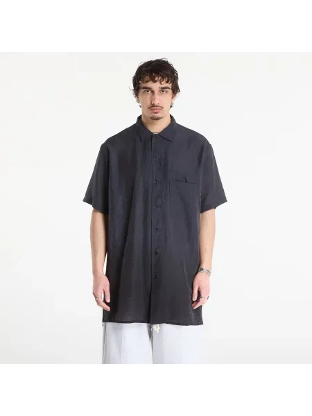 Къс риза Y-3 с перли с къс ръкав черно