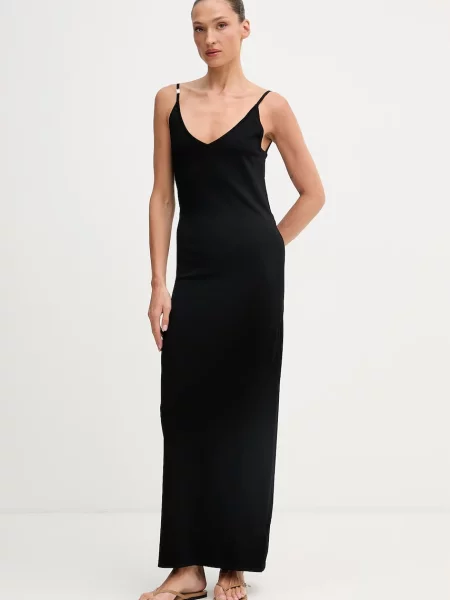 Guess obleka z viskozo TEA črna