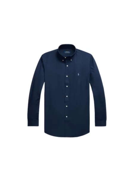 Koszula Polo Ralph Lauren z logo ze stretchu granatowa