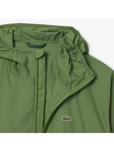 Lacoste Kurtka Przeciwdeszczowa Z Kapturem zielona