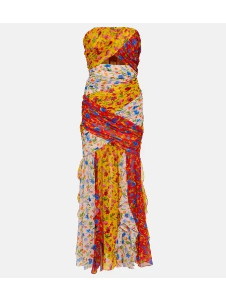 Rochie maxi Carolina Herrera cu model floral de costum