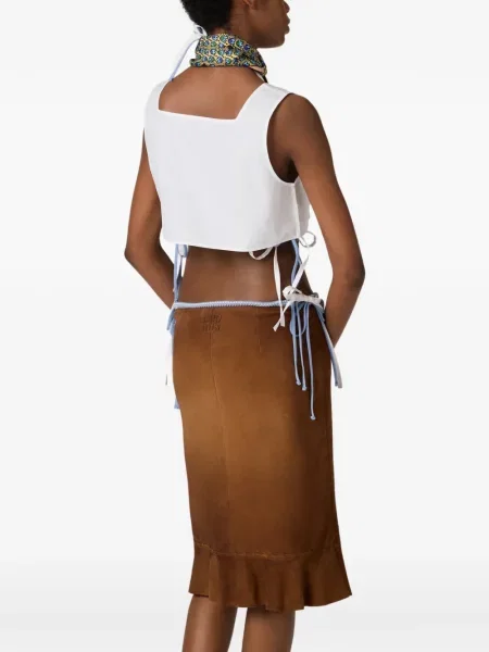 Top Miu Miu din poplin alb