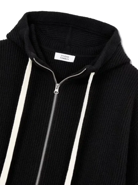 Pulover Studio Tomboy cu glugă negru