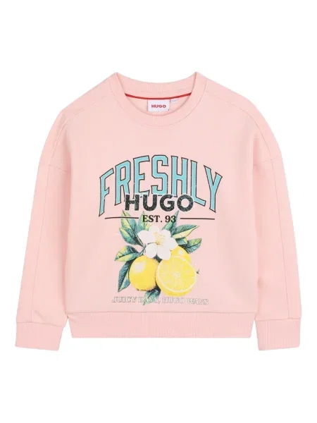 Dětska fleecová mikina Hugo růžová