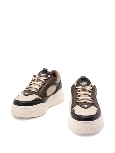 Sneakerși Fendi din piele maro
