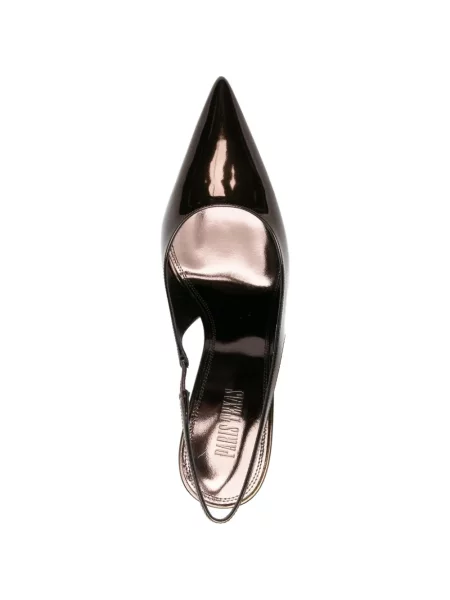 Pantofi cu toc Paris Texas slingback cu bretele maro