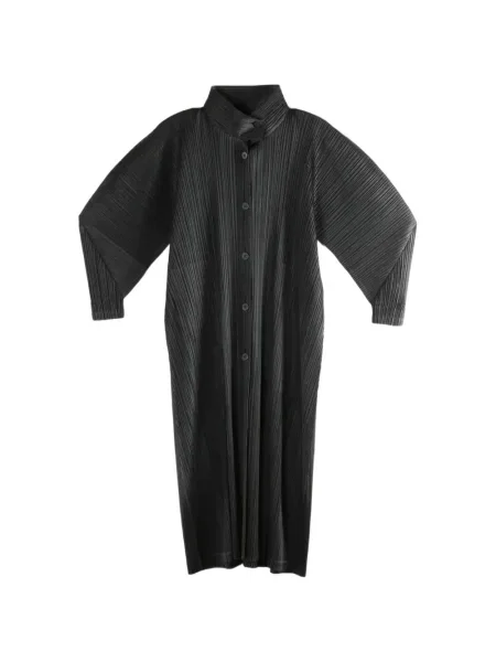 Palton Pleats Please Issey Miyake plisat negru