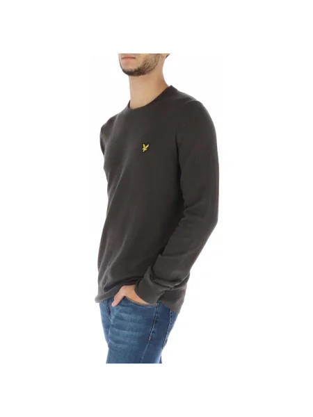 Sweter Lyle & Scott z okrągłym dekoltem szary