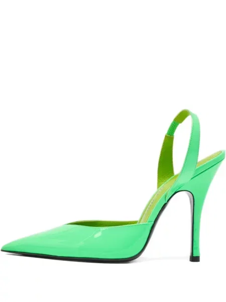 Pantofi cu toc The Attico din piele slingback verde