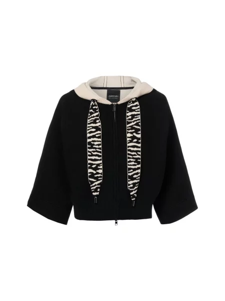 Marc Cain Kardigan Kobiety Sztuczne włókno czarny|beżowy 38 czarny