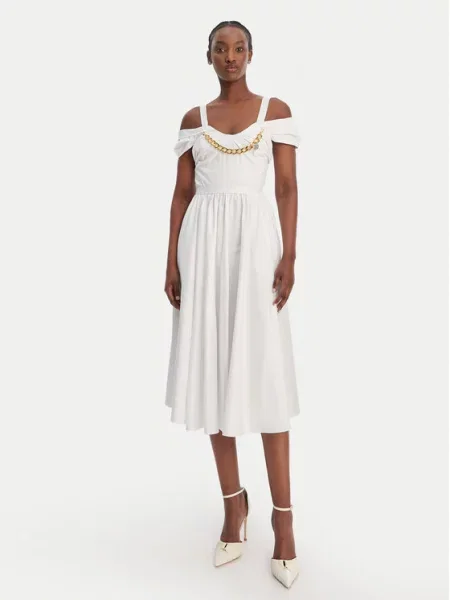 Elisabetta Franchi Cocktail obleka bela