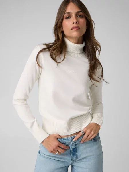 Klasszikus gyapjú garbó Guess Jeans fehér