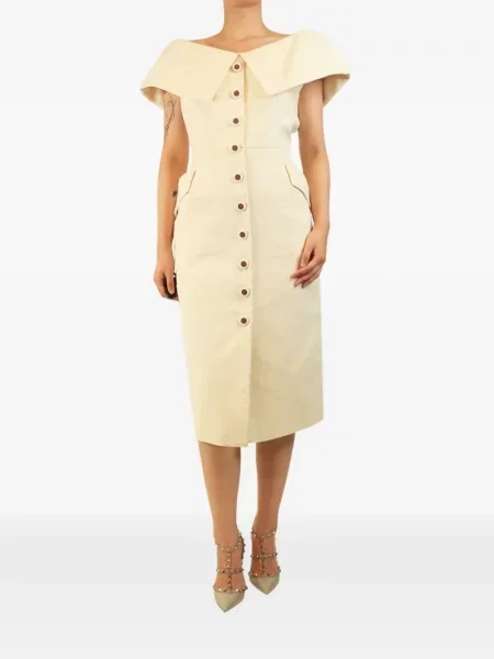 Rochie midi Suzannah London din tweed cu umerii deschiși