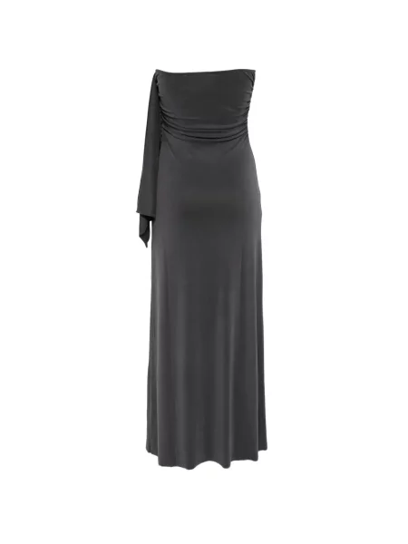 Rochie maxi Samsøe Samsøe cu volane drapată gri