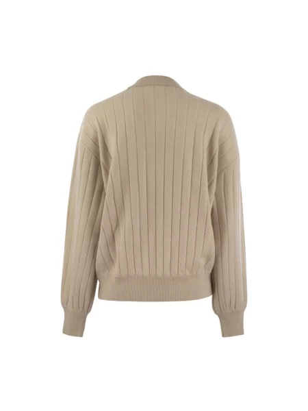 Sweter Brunello Cucinelli z kaszmiru beżowy