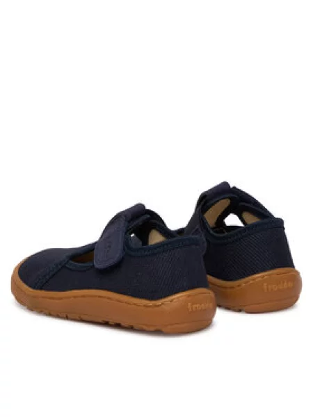 Bačkory Froddo Barefoot Canvas T-Bar M Tmavomodrá