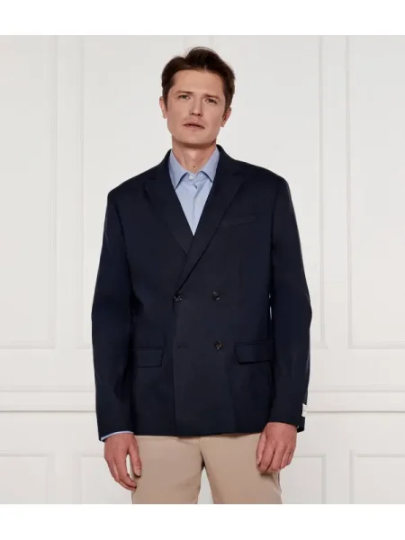 Calvin Klein Zakó | Regular Fit len hozzáadásával kék