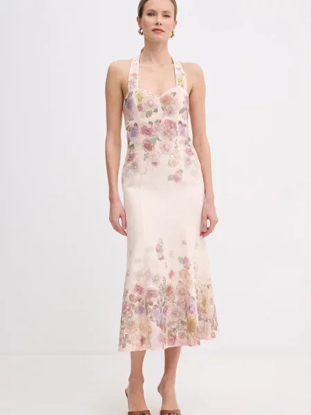 Twinset rochie din in bej