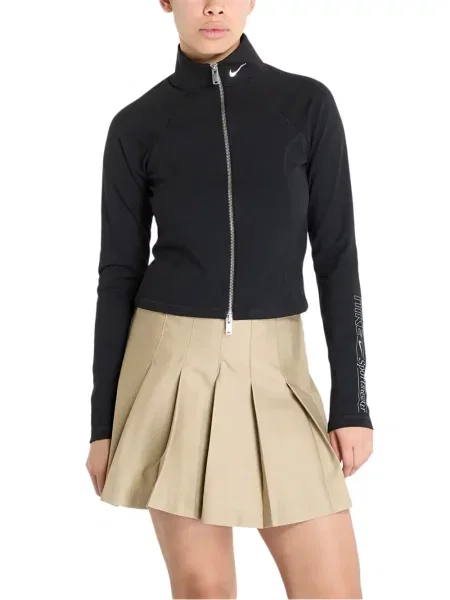 Top sport Nike din fleece plisat fără mâneci alb