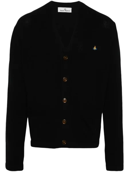 Cardigan Vivienne Westwood tricotate cu decolteu în V negru