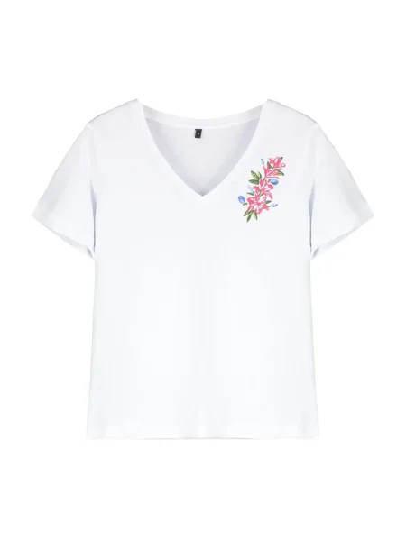 Trendyol Tricou albastru deschis / verde / roz zmeură alb