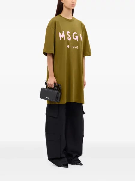Rochie tip cămașă Msgm cu imagine de costum verde