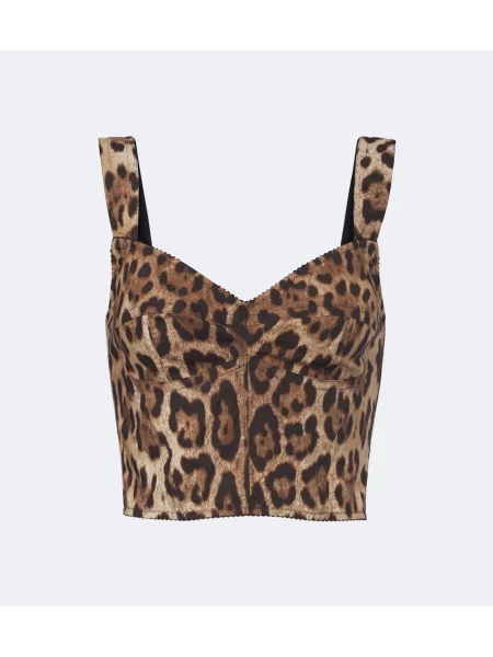 Top Dolce&gabbana cu imagine cu model leopard maro