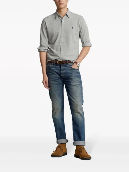 Риза Polo Ralph Lauren бродирана сиво